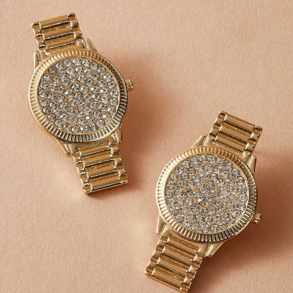 New Inventory 🔥Rhinestone Decor Watch Drop Earrings🔥 - Picture 2 of 7